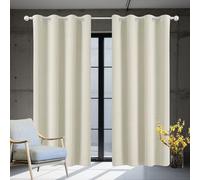 Rideaux 134 x 158 cm Thermique Isolant Anti Froid Chaleur Rideaux à Oeillets Élégant Design Moderne à Oeillets, Plusieurs Tailles pour Chambre Maison, Beige