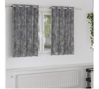 Rideaux - 2 pcs - Gris - 140x140 cm - Œillets - Synthétique