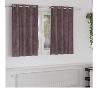 Rideaux - 2 pcs - Marron - Œillets - Tamisant - 140x140 cm
