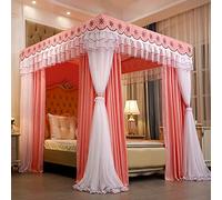 Rideaux à baldaquin de princesse à double couche pour filles - Pour lit simple/king size - 4 baldaquins - Décoration élégante pour chambre à coucher - Solution d'intimité