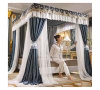Rideaux à baldaquin princesse double couche pour filles - Convient aux lits simples/king size à baldaquin - Ensemble élégant pour décoration de chambre à coucher
