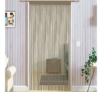 Rideaux à cordes style spaghetti Taiyuhomes faits à la main - Divise-pièces multifonctions - Grillage-moustiquaire pour fenêtres et portes, ecru, 90x200cm