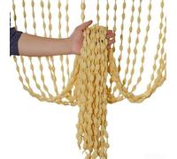 Rideaux à fils pour portes et placards, bande de séparation de pièce en perles pour chambre à coucher ou fenêtre, polyester, noir/blanc/marron/bleu/violet/abricot/gris (abricot)