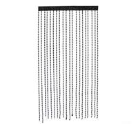 Rideaux à fils pour portes et placards, bande de séparation de pièce en perles pour chambre à coucher ou fenêtre, polyester, noir/blanc/marron/bleu/violet/abricot/gris (noir)