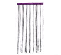 Rideaux à fils pour portes et placards, bande de séparation de pièce en perles pour chambre à coucher ou fenêtre, polyester, noir/blanc/marron/bleu/violet/abricot/gris (violet)