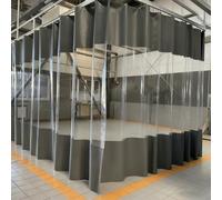 Rideaux à lanières en PVC résistant aux intempéries - 3 x 2,4 m (9,8 x 7,9 pi) - Séparation Industrielle Grise - Résistants à la poussière et aux intempéries pour Une Utilisation extérieure