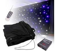 Rideaux à LED pour toile de fond de scène, drapé pliable avec contrôleur pour mariage, fête de Noël, spectacle de club - 3 x 4 m