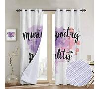 Rideaux à motif nuoman pour la musique, notes de musique mignonnes pour enfants avec aquarelle et radio Rhythm Vibes Design artistique, multicolore, salon et chambre à coucher Multicolore 52" W x 72" L Couleur 15