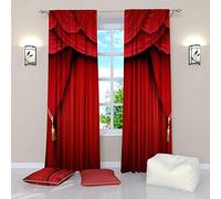 Rideaux à oeillets occultants à 2 panneaux, rideaux décoratifs de fenêtre à isolation thermique super doux pour chambre, salon et chambre d'enfant Rideau rouge scène de théâtre rouge rideau de théâtre