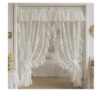 Rideaux à Volants Rideaux en tulle à volants brodés blancs élégants français avec cantonnière for chambre de fille, salon, rideaux transparents, voilage(ROD POCKET PROCESS_W150 X H240CM 1PIECE)