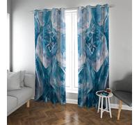 Rideaux Abstraits Bleu Sarcelle Glacier Blackout Rideaux de fenêtre en marbre minéral en Polyester de Luxe pour la Protection de la Vie privée du Salon 2 Panneaux (W200xL210cm chacun)