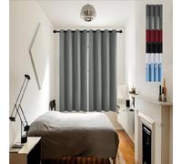Rideaux Anti Froid 160 x 210 cm Anti Chaleur Tenture Opaque à Oeillets Draperies Intérieurs Modernes Entretien Facile,pour Salon, Gris Clair