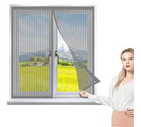 Rideaux anti-moustiques 85 x 115 cm, Moustiquaire Aimantée Fenetre, Laisse Passer l'Air Frais pour Tout Type de Fenêtre, Gris