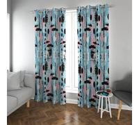 Rideaux Bleus Moderne Minimaliste Anti-lumière Rideau occultant Contemporain Tendance Design Grommet Top Rideau de fenêtre isolés 2X B117 x H138 cm