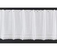 Rideaux Brise-bise Batiste Crochet 47 cm de Haut | Vous Pouvez Choisir la Largeur des Rideaux par paliers de 10,5 cm | Colour: Blanc | Rideaux Cuisine