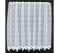 Rideaux Brise-bise Carrés 120 cm de Haut | Blanc; Bleu | Rideaux Cuisine | 120x11,5 cm H/L