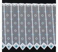 Rideaux Brise-bise carrés 60 cm de Haut | Vous Pouvez Choisir la Largeur des Rideaux par paliers de 11,5 cm | Colour: Blanc; Bleu | Rideaux Cuisine