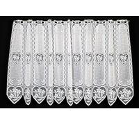 Rideaux brise-bise Enzian c?ur 60 cm de haut | Vous pouvez choisir la largeur des rideaux par paliers de 11 cm | Colour: blanc | Rideaux cuisine