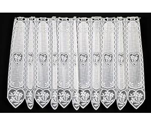 Rideaux brise-bise Enzian c?ur 60 cm de haut | Vous pouvez choisir la largeur des rideaux par paliers de 11 cm | Colour: blanc | Rideaux cuisine