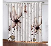 Rideaux Chambre Adulte 3D Fleurs Abstraites De Papillon Rideau Salon Moderne Décoration De Fenêtre Draperies 250x200 Cm Moderne Isolant Thermique, Lot de Occultants, A Oeillet avec Motif