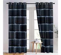 Rideaux Chambre Enfant Finition Vieillie Mur De Briques Texture - 3D Impression Occultant Isolant Thermique 117 x 230 cm - 95% Rideaux Opaque à Oeillets Intérieurs Rideau Fenêtre Chambre