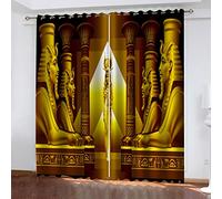 Rideaux Chambre Enfant Garçon Fille Adulte Occultant Reine De L'Egypte Ancienne 140X160Cm Rideau Occultant Salon Moderne Lot De 2 Rideaux Occultants Isolants Thermique Phonique Rideaux À Oeillets