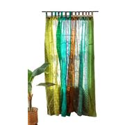 Rideaux colorés hippie filtrant la lumière - Rideaux bohèmes - Panneaux de baldaquin - Tapisserie ou traitement de fenêtre - Vert (84 x 103 cm)