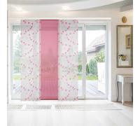 Rideaux coulissants Elena Set 3 pièces Print (190) sans accessoires Framboise Paradise