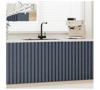 Rideaux Courts pour placards de Cuisine, Rideaux pour étagères sous évier, Jupe de Rideau, Rideau d'intimité pour Placard, Stores Anti-poussière, Rideau de Porte pour Dressing (Bleu (côté) 7