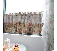 Rideaux Courts pour Salle de Bain et Cuisine Petit Rideau Occultant Rideaux Sous L'évier Rideau Court de Style Campagnard Rideaux Courts Rétro en Coton et Lin pour Maison de Campagne. ( Color : Style