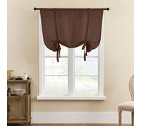 Rideaux courts unis,Rideaux roman roman pour balcon chambre salon cuisine, Couleur : Marron, Taille:120x120cm
