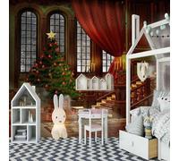 Rideaux D'Architecture Stéréo Vintage Papier Peint 3D Installation Facile Intissé Tapisserie Bureau Salon Canapé Chambre Décoration Murale-400cm×280cm