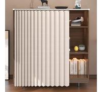 Rideaux D'armoire Courts Anti-poussière - Cuisine, Salle De Bain, Sous l'évier Coulissants - Imperméables - Taille: W:130 x H:90cm, Couleur: Gruau