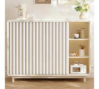 Rideaux d'armoire pliants sur Mesure avec Rails Autocollants, sans perçage, adaptés aux Meubles de Cuisine et aux dressings.-Beige- W140cmxH90cm