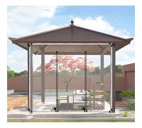 Rideaux De Bâche Clairs Extérieure Avec Fermeture Éclair,panneaux Latéraux De Bâche Imperméable Transparente Avec Œillets,bâche Coupe-vent Pour Pergola Gazebo Jardin Carport,WxH-3x2m/9.8*6.6ft