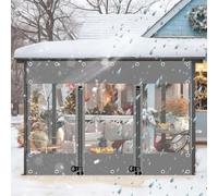 Rideaux de Bâche D'extérieur avec Fermeture Porte Éclair Panneaux Latéraux de Bâche Imperméable en PVC Transparent de 0,3mm avec Œillets Pergola Porche,Wxh,4×2m(13.1x6.6ft)