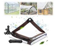 Rideaux de Bâche D'extérieur,Panneaux Latéraux de Bâche Imperméable en Transparent de 0.12mm avec Œillets pour Camping Meubles de Jardin Tente,3×10m/9.8×32.8ft