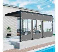 Rideaux de bâche en PVC transparent avec fermetures éclair, cloison extérieure imperméable pour pergolas et tonnelles