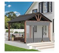 Rideaux de bâche en PVC transparent - Cloison imperméable et résistante aux intempéries avec œillets et fermeture éclair pour pergola extérieure, panneaux latéraux de tonnelle
