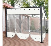 Rideaux de bâche imperméables avec œillets, panneaux latéraux transparents très résistants pour pergola, terrasse, porche, tonnelle - Durable et résistant aux intempéries