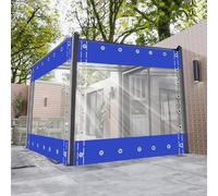 Rideaux de bâche imperméables avec œillets, panneaux latéraux transparents très résistants pour pergola, terrasse, porche, tonnelle - Durable et résistant aux intempéries