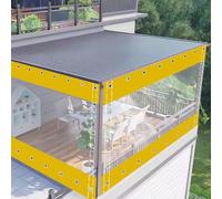 Rideaux de bâche imperméables avec œillets, panneaux latéraux transparents très résistants pour pergola, terrasse, porche, tonnelle - Durable et résistant aux intempéries
