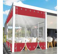 Rideaux de bâche imperméables avec œillets, panneaux latéraux transparents très résistants pour pergola, terrasse, porche, tonnelle - Durable et résistant aux intempéries