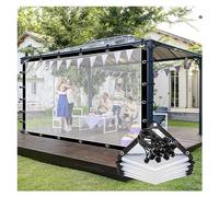 Rideaux de bâche imperméables et robustes pour tonnelles d'extérieur et pergolas - Panneaux en plastique PE de 0,12 mm pour protection contre la pluie et la poussière (1,8 x 2 m)