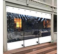 Rideaux de bâche transparente avec porte zippée, panneaux latéraux imperméables et transparents pour pergola, tonnelle, porche, bâche en PVC avec œillets, rideaux de séparation résistants aux