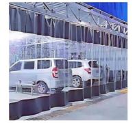 Rideaux de baie de lavage industriels à usage intensif pour garage avec panneaux transparents 3x2,2m Idéal pour le lavage de voitures et l'utilisation industrielle Couleur gris Couvertures durables et