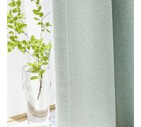 Rideaux de Chambre à Coucher Blackout 2 Ensembles Panneaux 100% pour Les d'assombrissement des pièces fenêtre Monture texturé Rideau Thermique isolé Lake Green 52" W x 84" L (Pack of 2)