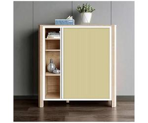 Rideaux de Cuisine Courts Pliables en nid d'abeille, sans perçage, pour Placard Ouvert, imperméables et Anti-poussière, Rideaux coulissants pour Armoire, Rideau sous évier pour étagère/burea