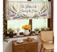 Rideaux de Cuisine Lavande Bocal de Miel Rustique Printemps Violet Panneau Simple Panneau Frise de Fenêtre pour la buanderie, Évier, Couloir, Département, Décoration de Fenêtre 18x52