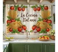 Rideaux de cuisine rustiques italiens à étages pour petite fenêtre d'évier de camping-car, 106,7 x 114,3 cm